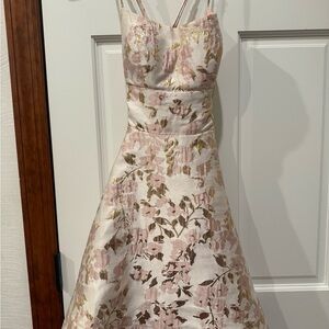 B Darlin Pink and Gold Floral Dress (Great for upcoming Homecoming Dance)